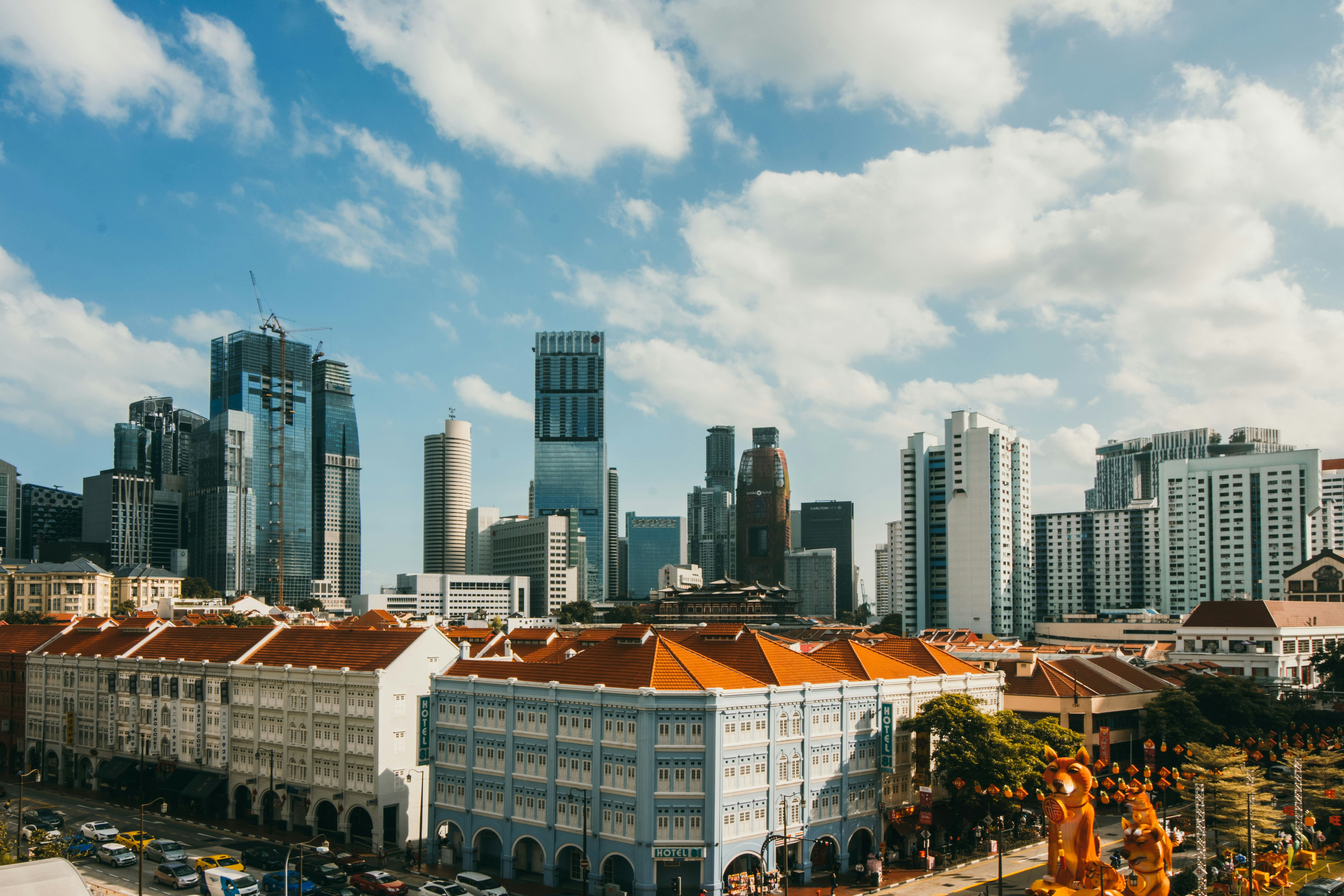 Singapore skyline and Marina Bay waterfront at dusk